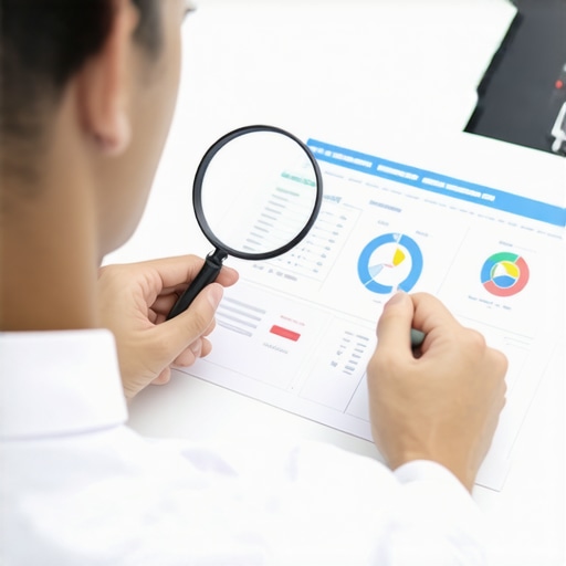 Professional analyzing credit report errors with digital tools