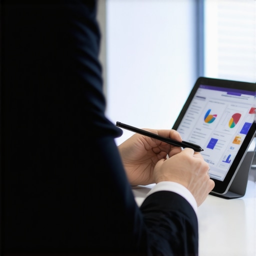 Credit repair expert reviewing digital credit reports with analytical tools