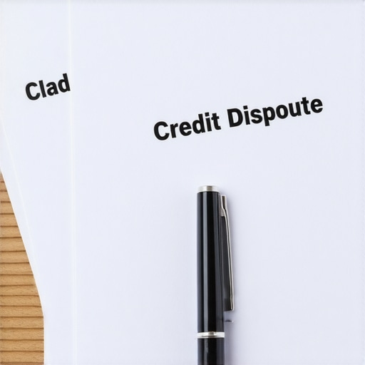 Organized financial documents and dispute letters prepared for credit correction