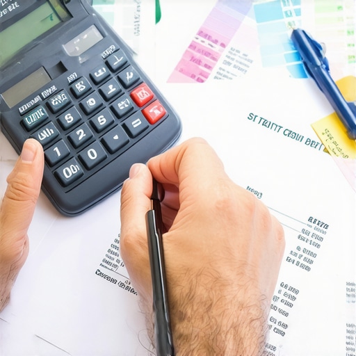 Person analyzing credit reports and supporting documents for credit repair.