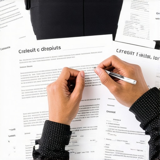 Strategic Credit Repair Person analyzing credit reports and dispute documents at a desk