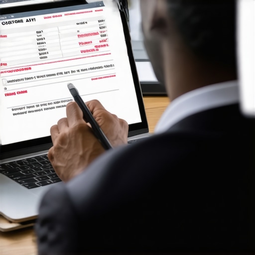 Strategic Dispute in Action Person analyzing credit report errors to dispute for credit score improvement