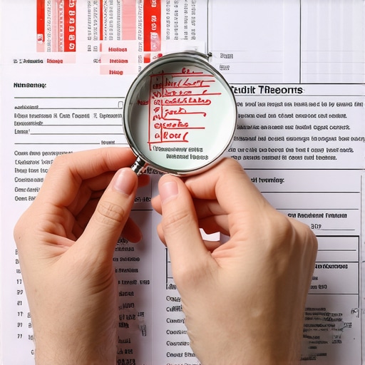 Individual analyzing credit reports to identify errors