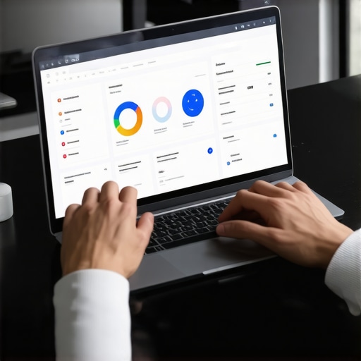 Person managing credit reports and disputes on a laptop with organized workspace