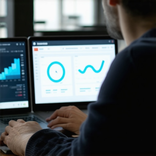 Person viewing a modern credit score dashboard on a laptop, symbolizing ongoing credit maintenance