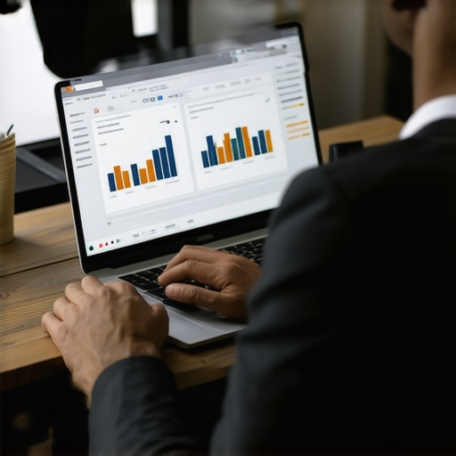 Digital Credit Management Tools in Action A person managing their credit report using a laptop with financial software