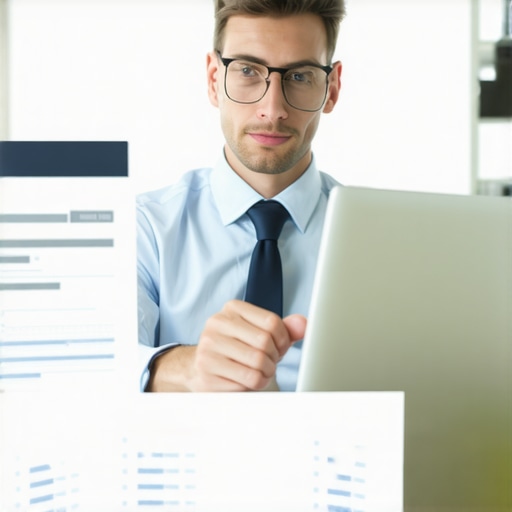 Person analyzing credit reports on a laptop with financial documents