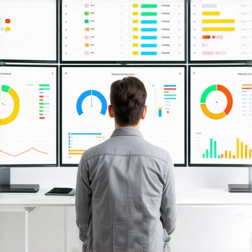 Advanced credit repair tools in action A professional monitoring credit report changes on multiple screens with charts and alerts.