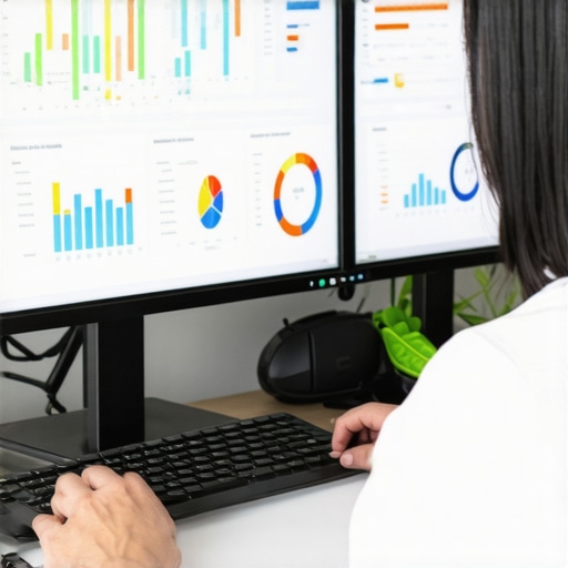 Effective Credit Management Tools Laptop displaying credit score graphs and monitoring dashboards