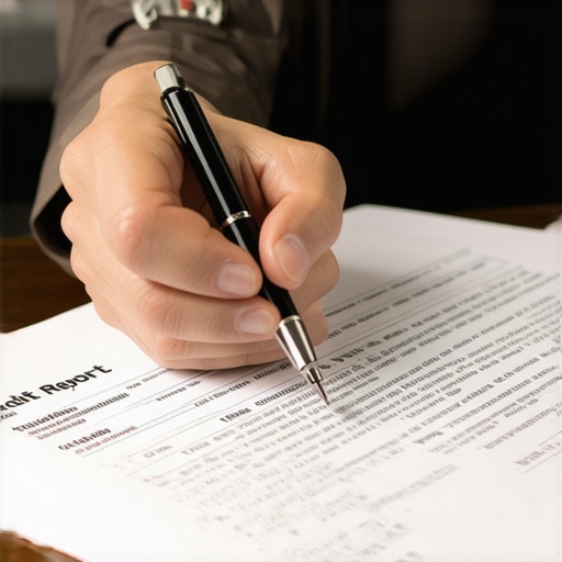 Reviewing Credit Report for Errors Person analyzing credit report with annotations