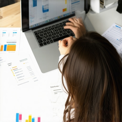 Person managing credit documents and digital spreadsheets for credit repair