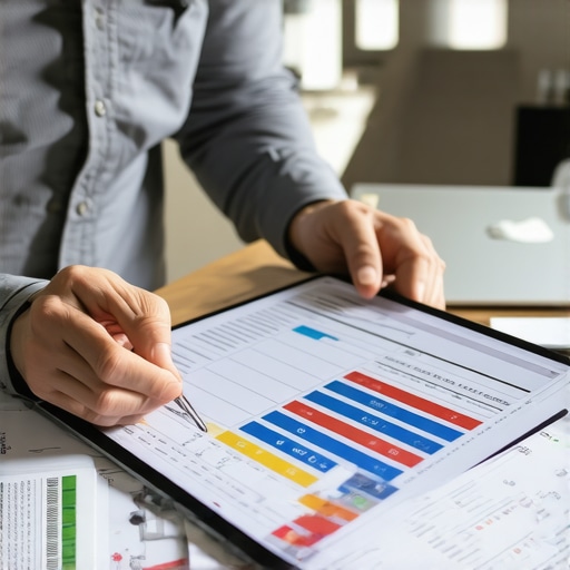 A person managing credit repair evidence using digital tools and organized files.