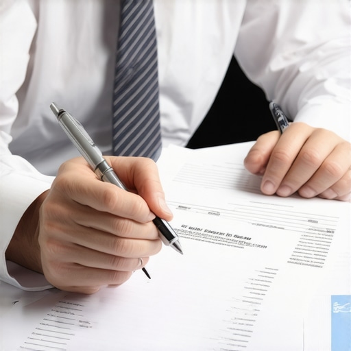 Person analyzing credit report documents to identify errors