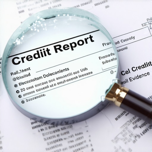 Analyzing a Credit Report for Dispute Evidence Magnifying glass over credit report showing paid collections and supporting proof documents.