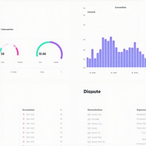 A computer screen showing credit score analytics and monitoring tools.