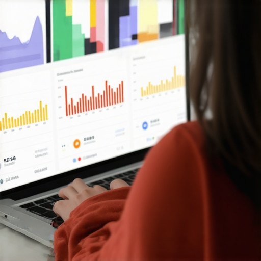 A person reviewing credit report graphs and alerts on a laptop screen.