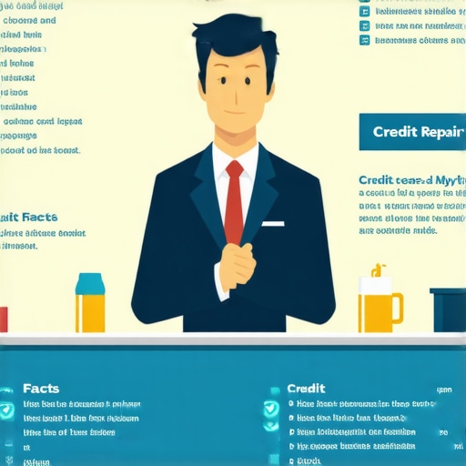 Infographic showing common misconceptions and truths about credit repair.
