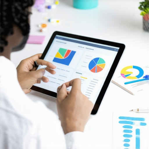 Digital Credit Monitoring Setup Person analyzing credit reports on a tablet with financial tools