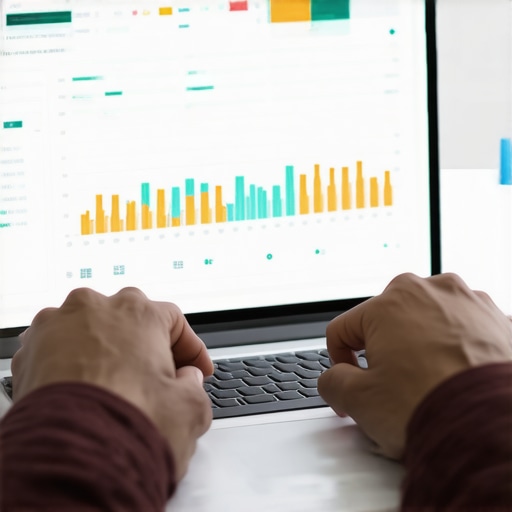 Person analyzing credit scores on laptop with graphs and charts
