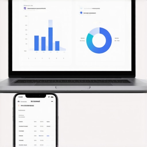 Digital Credit Monitoring Tools Laptop and smartphone displaying credit scores and reports indicating ongoing credit management