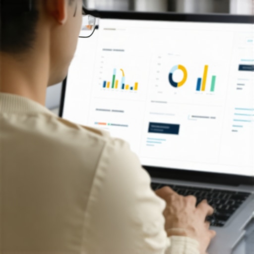 Person managing credit reports and disputes using a laptop with charts and software