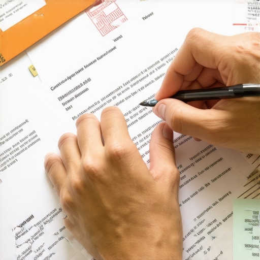 Dispute Letter Preparation Person organizing documents for credit dispute and mailing