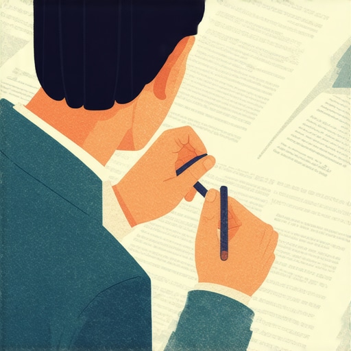 Dispute Process Illustration Person analyzing credit report and supporting documents for errors