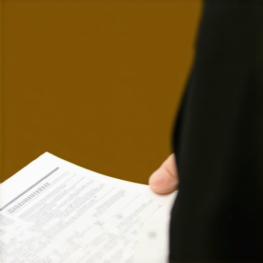 Dispute process visual aid Person examining credit report documents with emphasis on dispute evidence.