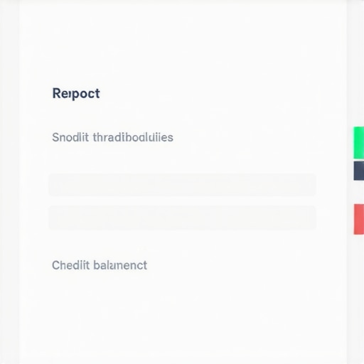 Person reviewing credit report highlighting small balances on credit cards.