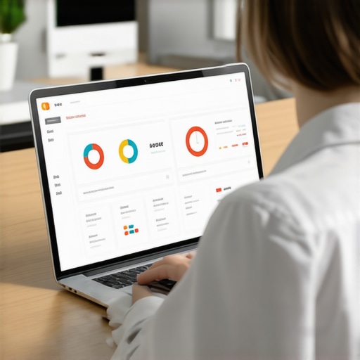 User managing credit reports on laptop with monitoring dashboards