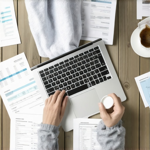 Person analyzing credit reports on a laptop for ongoing credit management.