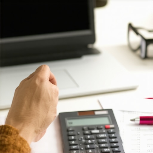 A person analyzing credit report and financial documents for ongoing credit management.