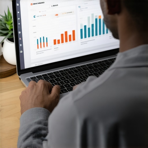 Person analyzing credit reports on a laptop with graphs and data