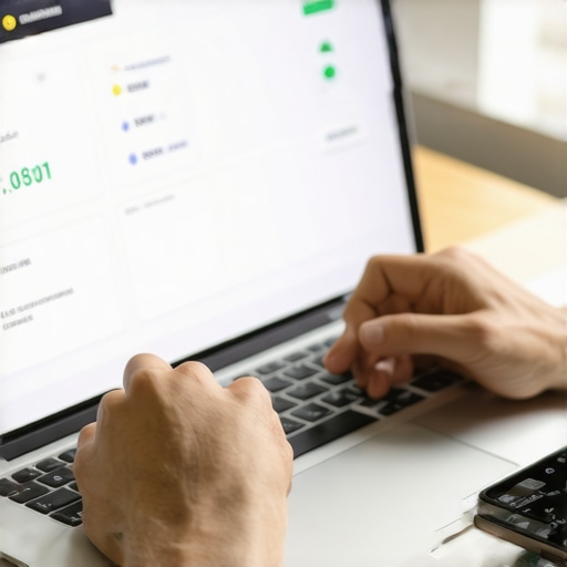 Person checking credit scores on laptop and smartphone