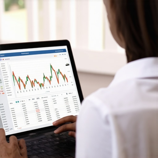 Monitoring Credit Reports for Continuous Improvement Person analyzing credit report data on a laptop with financial graphs.