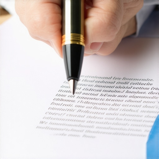 Organized Credit Dispute Letter Preparation A person preparing a credit dispute letter with organized evidence attachments on a desk.