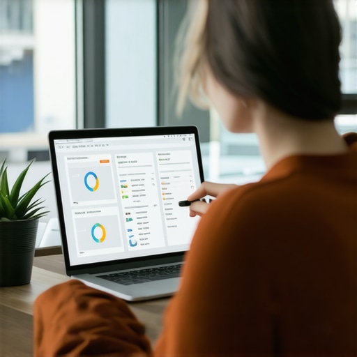 Person analyzing credit reports on laptop with credit monitoring tools open
