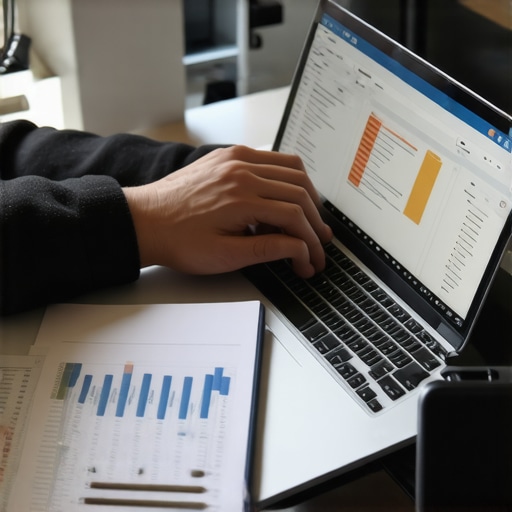 Person managing credit repair with software and spreadsheets for long-term credit health.