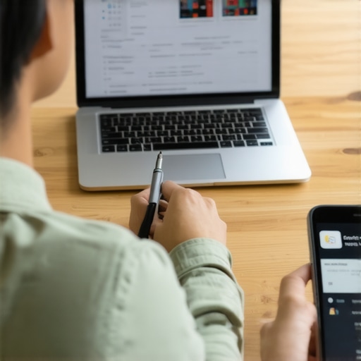 A person analyzing credit report details on a laptop with a smartphone nearby, representing credit monitoring and tools.