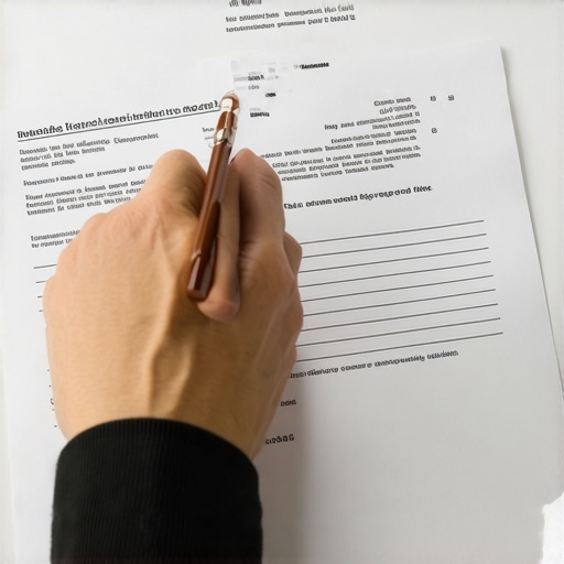 Person analyzing credit report with magnifying glass