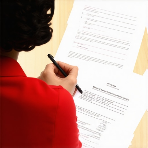 Reviewing Credit Report Disputes Person carefully examining credit report and preparing dispute letter.