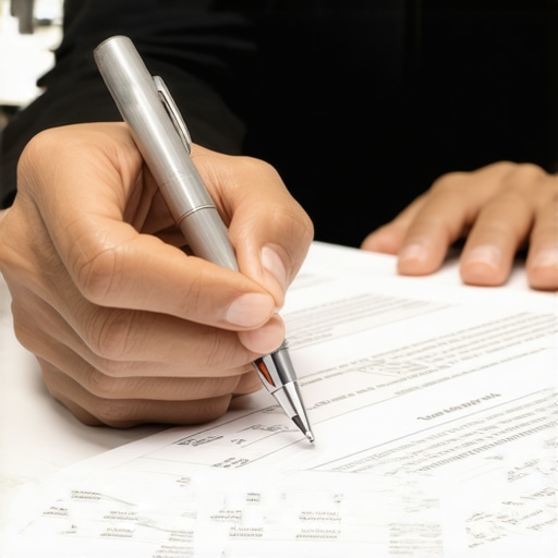 Person examining credit report to verify and correct address information.