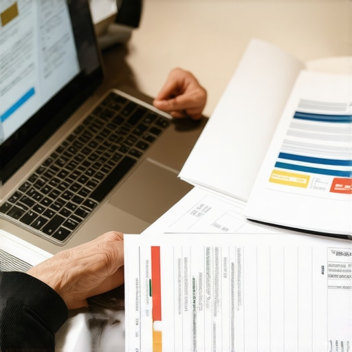 Person analyzing credit report to identify errors for dispute.