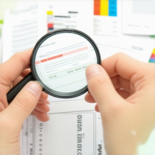 Person analyzing credit reports and documents to identify errors