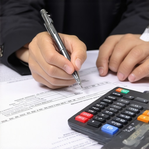 Person analyzing credit report documents for inaccuracies at a desk.