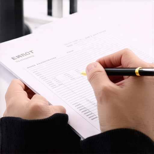Person analyzing credit report details with a pen for disputes