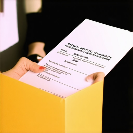 Person mailing dispute documents with certified mail receipt ensuring proof of delivery.