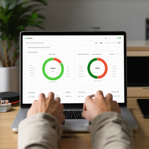 Using Tech Tools to Maintain Credit Health A person monitoring their credit score on a laptop with charts and graphs displayed.