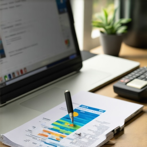 Credit Monitoring Tools for Long-Term Success Person analyzing their credit report with financial tools and alerts for ongoing credit maintenance.