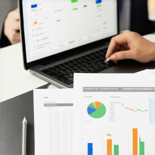 Credit Monitoring Tools in Action Person analyzing credit reports on laptop for financial health.